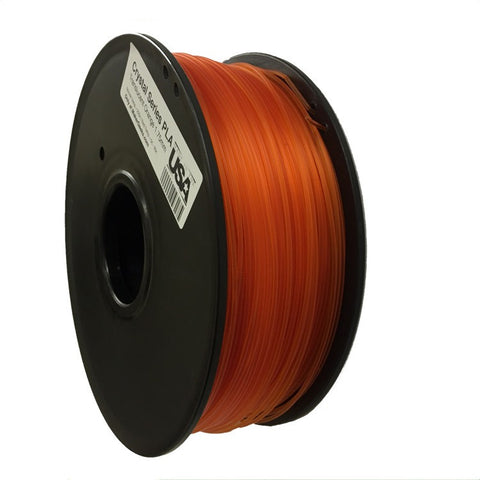 Crystal Series PLA - 3D Filament - 1.75mm - Translucent Orange - 1KG