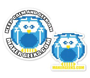 FREE Blinky the 8-Bit Owl - MakerGeeks Logo Sticker